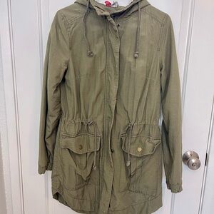 H&M Khaki Utility Jacket with Hood